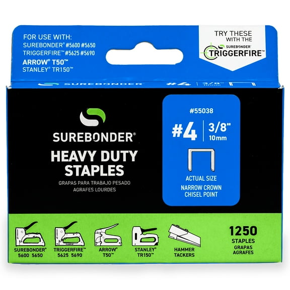 #4 Heavy Duty 3/8" Narrow Crown Staples - 1250 ct.
