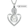 thumbnail image 6 of Personlized Heart Urn Necklace for Ashes Cremation Jewerly, Double Heart Birthstone Crystal Pendant Necklace for Women Memorial Jewelry Ashes Keepsake Lockets Holder, 6 of 7