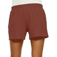 thumbnail image 6 of Women’s Shorts Linen 7" Inseam Drawstring Mid-Rise Mid-Length Stretchy Shorts Y2k Tall Biking Bermuda Shorts with Pockets Orange M, 6 of 6