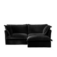 thumbnail image 3 of Gewnee Modern Corduroy Deep Seat Loverseat Seational Sofa Couches With Ottoman,Comfy Black Corduroy L Shape Sofa Couch for Living Room,Apartment, 3 of 24
