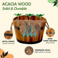 thumbnail image 4 of Set of 3 Wooden Planter Box With Rope Handles_ Light Cherry, 4 of 5