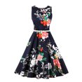 thumbnail image 2 of Vestido De Cuello Redondo,Vestido Elegante Con Estampado Floral Para Mujer Vestido Sin Mangas Diseño Elevado, 2 of 14