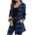 thumbnail image 5 of cocolona Womens Plaid Shirts Fall Long Sleeve Button Down Hooded Cardigan Tops Fashion Casual Jacket Coat Winter Outwear, 5 of 8