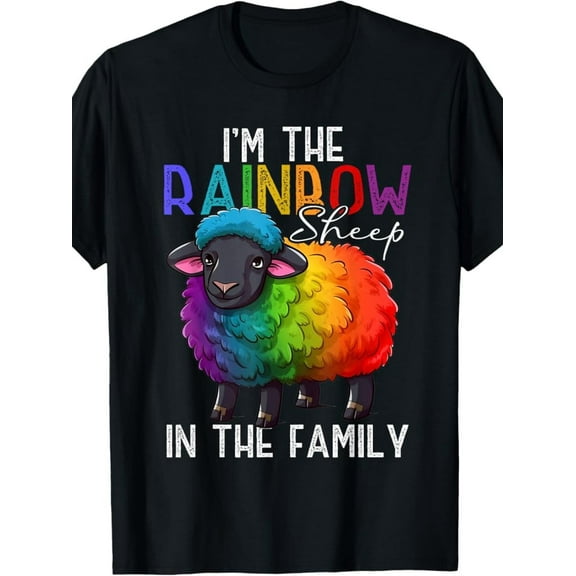 100% Made in USA, 180g I'm The Rainbow Sheep In The Family for Black Lgbtq Pride T-Shirt