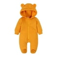 thumbnail image 2 of KYAIGUO Infant Baby Boys Girls Zipper Hooded Jumpsuit Romper Long Sleeve Onesie Outfit 0-24M Fall Winter Warm Fleece Bodysuit, 2 of 8