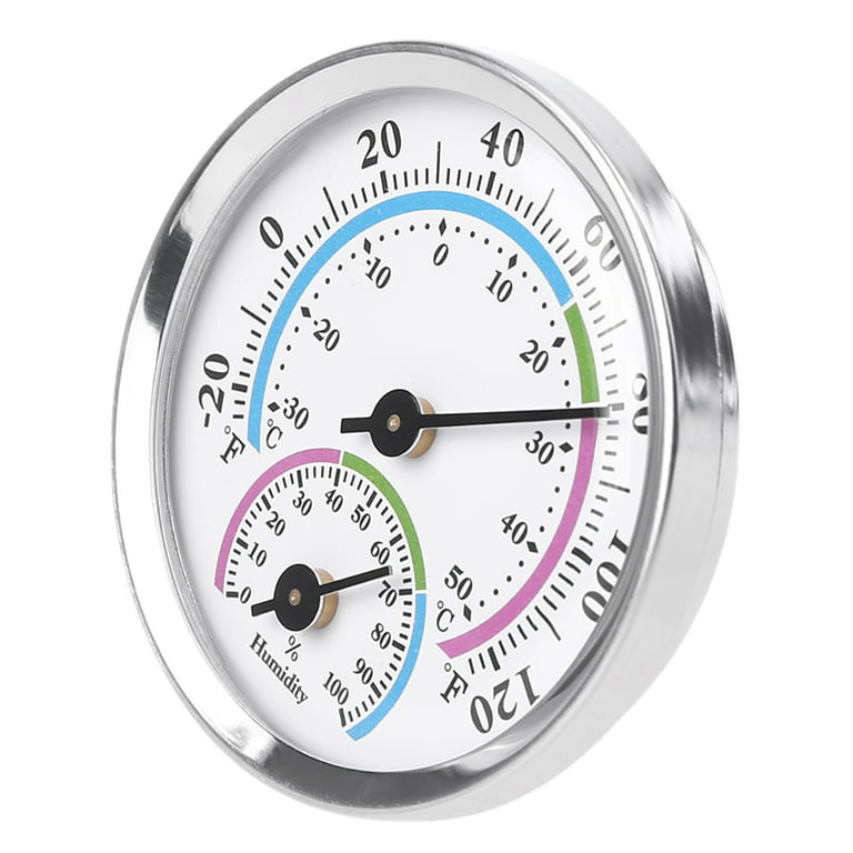Analog Hygrometer Temperature Humidity Gauge for Indoor and Outdoor, Size: 70x70x15mm, Green