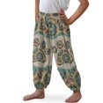 thumbnail image 3 of DISNIMO Paw Print Aztec Harem Pants Kids 8-12 Girls Bloomer Harem Pants for Kids Bloomer Trousers for Girls Harem Bloomers Girls Elastic Ankle Trousers Kids Baggy Pants High Waisted, 3 of 7