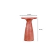 thumbnail image 5 of Benjara Kole 19 Inch Outdoor Accent Side Table, Concrete Round Top, Red Finish, 5 of 5