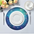 thumbnail image 5 of Coolnut Blue Butterfly Round Placemats Washable Placemats Non-Slip Heat-Resistant Table Place Mats for Dining Kitchen Holiday Party Table 15.4"-6PCS Home Decor, 5 of 7