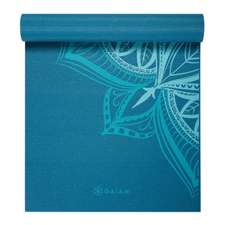 Gaiam Premium Print Yoga Mat, Indigo Point, 6mm