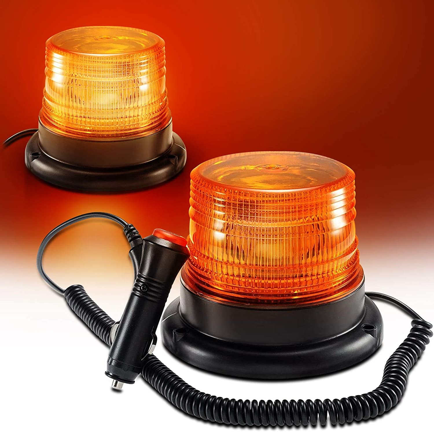 Amber Led Strobe Beacon Light Emergency Magnetic Strobe Flashing Warning Beacon Light For Truck Vehicle 