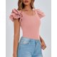 thumbnail image 4 of Remera PRETTYGARDEN Verano 2025 Manga Volante Rosa Polvoriento M, 4 of 8