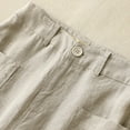 thumbnail image 6 of XFLWAM Womens Capris Linen Pants Solid Color Side Slit Loose Fit Cropped Pants with Pockets Casual Comfy Summer Trousers, 6 of 9