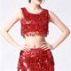 thumbnail image 1 of mfyjkho Camisetas Sin Mangas Para Hombre, Blusa De Baile Con Flecos Holográficos, Top De Color Liso, Falda Cruzada, Cuello Redondo, Top De Fiesta Tops Para Mujer Free Size, 1 of 9