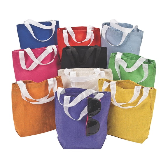 (Sm) Mega Canvas Tote Bag Asst (50Pc) - Apparel Accessories - 50 Pieces