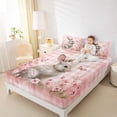 thumbnail image 3 of Erosebridal Rabbit Flower Girls Bed Sheets, Pink Buffalo King Sheets, 4-Piece, 3 of 5