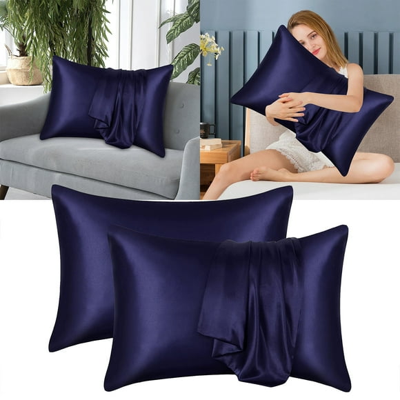 WHEANG Clearance Silk Pillowcases Bedclothes Single Student Dormitory Household Pillowcases 2pc