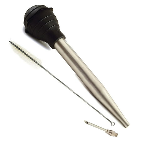 Stainless Steel Baster - Norpro Deluxe Stainless Steel Baster with Injector and Cleaning Brush