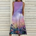 thumbnail image 1 of SMihono Summer Boho Maxi Dress pour Femmes Plus Size Femmes Mode en Vrac Poche Sans Manches Longue Dress Imprimer Rétro Dress Plage Balancelle Robe de Soleil, 1 of 5