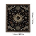 thumbnail image 3 of Hovilon Vintage Sun Moon Star Area Rug Black Base Boho Astrology Floor Mat, Soft Crystal Velvet Non-Slip Washable Indoor Carpet for Living Room Bedroom, 120x180 cm, 3 of 5