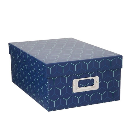 Decorative Photo Storage Box: Blue Y (Best Storage Device For Photos)
