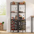 Corner Wine Rack with Glass Holder and Shelves 4 Tier Corner Corner