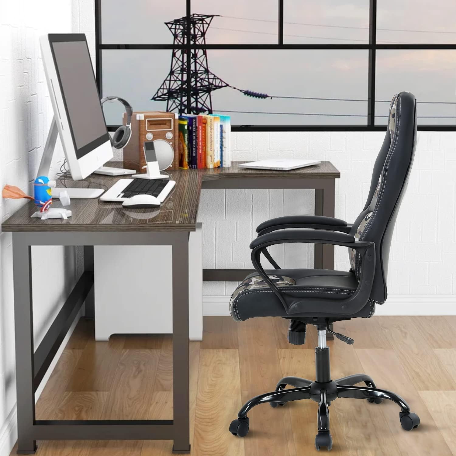 Dkelincs Gaming Chair PC Computer Desk Chair Ergonomic Adjustable Gamer Chair with Lumbar Support Armrest, Camo