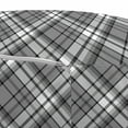 thumbnail image 3 of Black and Grey Pouf Cover with Zipper, Continuing Tartan Pattern Geometrical in Symmetry, Soft Decorative Fabric Unstuffed Case, 30" W X 17.3" L, Pale Taupe Dimgray, by Ambesonne, 3 of 5