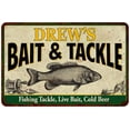 thumbnail image 1 of DREW'S Bait & Tackle Metal Sign Man Cave 8x12 208120016434, 1 of 1