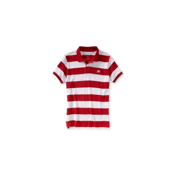 Aeropostale Mens Striped A87 Rugby Polo Shirt, Rojo, XS Aeropostale polo, rugbi