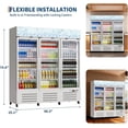 thumbnail image 2 of IdealHouse Commercial Refrigerator, Three Glass Door Display Beverage Fridge, 39 Cu ft Upright Beverage Cooler Merchandiser with Soft LED Light, Adjustable Shelves and Swivel Castors, Fast Cooling, 2 of 6