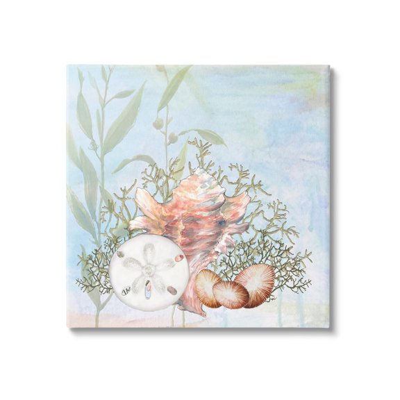 Stupell Industries Sea Life Coral Seashells Botanicals Underwater Ocean Canvas Wall Art, 24 x 24, Design by Diannart
