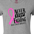thumbnail image 4 of Inktastic Never Stop Fighting Breast Cancer Awareness Women's T-Shirt, 4 of 5