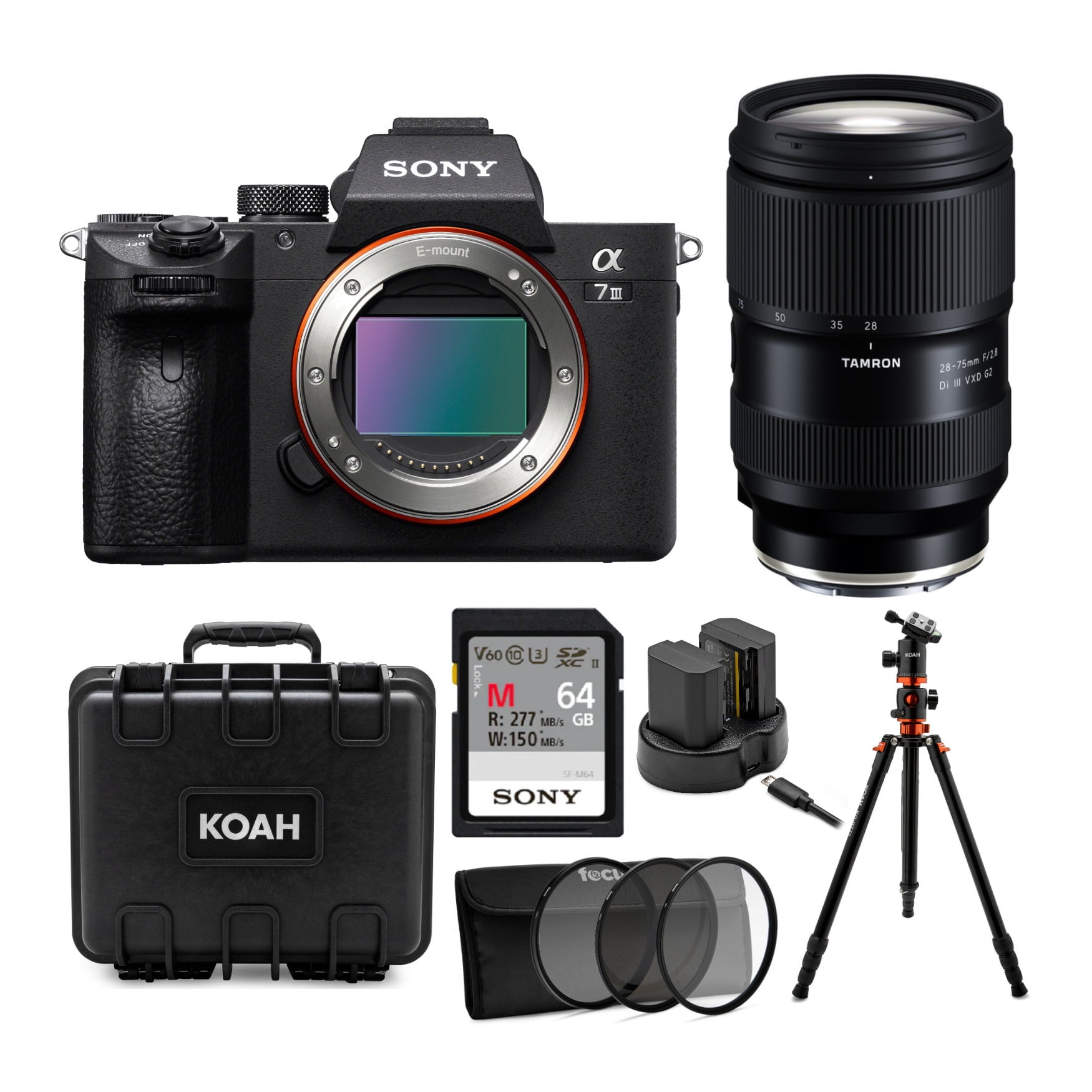 Sony Alpha a7 III Mirrorless Digital Camera with 28-75mm Lens and 64GB SD Bundle