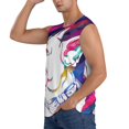 thumbnail image 3 of Bingfone Colorful Bulldog Pattern Men's Tank Tops Workout Sleeveless Tee Shirts Running Beach Tanks for Men-X-Large, 3 of 7