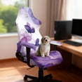 thumbnail image 3 of SCRAWLGOD Butterfly Floral Marble Print White Violet 4 Pieces Gaming Chair Cover with Armrest Slipcovers Stretchy Washable Computer Chair Seat Slipcovers Cat Scratch Proof, 3 of 7