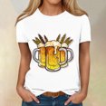 thumbnail image 1 of Fiudx Ofertas Del Día Blusa de Manga Corta con Estampado de Moda para Mujer, Camiseta con Cuello Redondo, Tops Informales, 1 of 5