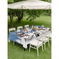 thumbnail image 3 of Outdoor Tablecloth with Umbrella Hole and Zipper, Blue Christmas Rectangle Table Cloth 54x80 Inch Waterproof Tablecloth, Snowman Snowflake Winter Birds Picnic Table Cover for Patio Camping, 3 of 7