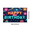 2A, variant on Neon Design Happy Birthday Banner Colorful Party Background Decorative Fireworks Birthday Decor for Sweet 16 Celebration Indoor Party Event