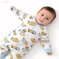 thumbnail image 4 of Bellafa Newborn Baby Boys Cotton Romper Onesies Infant Long Sleeve One-Piece Toddler Button Jumpsuits Fall Spring Outfits, 4 of 7