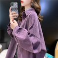 thumbnail image 2 of Long Sleeve Corduroy Fashion Blouse Shirt Autumn Winter Best Selling Product 2023 Blouses Women Cardigan Womens Clothing Shirts, 2 of 5