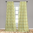 thumbnail image 4 of Ambesonne Tropical Curtains, Avocado Fruits with Dots, Pair of 28"x84", Persian Orange and Lime Green, 4 of 4