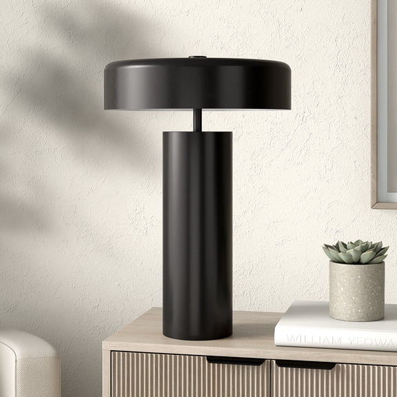 Nash 24" Tall Table Lamp with Metal Shade in Blackened Bronze/Blackened Bronze