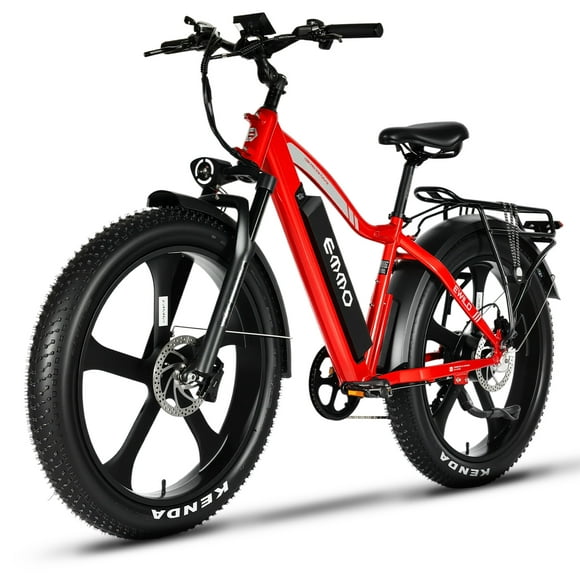 EMMO E-Wild Pro Vélo Électrique à Gros Pneus à Enjambement Bas 750W 48V 748Wh - Certifié UL, Écran Couleur Numérique - Rouge