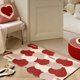 thumbnail image 5 of Alfombras de baño, alfombras para sala de estar, alfombra de área, alfombra de baño, alfombra de entrada roja con forma de corazón, alfombra de entrada, alfombra de pelo en bucle, alfombra antidesliza, 5 of 6