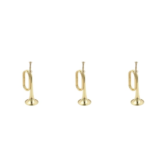 Billuyoard Casa adultos niños portátil Metal B Flat Bugle llamada batalla trompeta fiesta desfile marcha banda trompetas instrumento de viento Type1 NO1