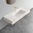 thumbnail image 3 of Wall Mounted Bathroom Sink, Modern Bathroom Vessel Sink with Predrilled Faucet, Rectangle Floating Bathroom Sink for Small Space, 3 of 6