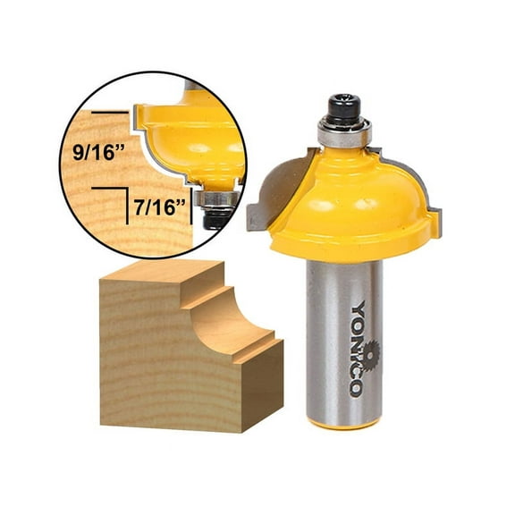 Yonico Classical Cove Edging Router Bit - 5/16" Radius -1/2" Shank 13181