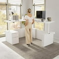 thumbnail image 2 of Stratus 72W Standing L Desk with File Cabinet in White - Engineered Wood, 2 of 8