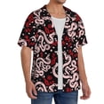 thumbnail image 4 of Xecao offers the Snake And Rose for Men's Casual Short-sleeved Shirt, a button-up collared shirt with a pocket, perfect for beach vacations and yacht travel in the Large size., 4 of 7